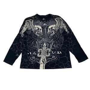 Vintage Y2K XAR Unlimited Xzavier Wing Cross Long Sleeve Grunge Shirt XL